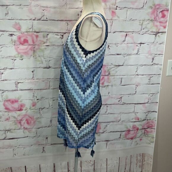 BECCA Blue and Gray Chevron Swim Coverup - Picture 8 of 11